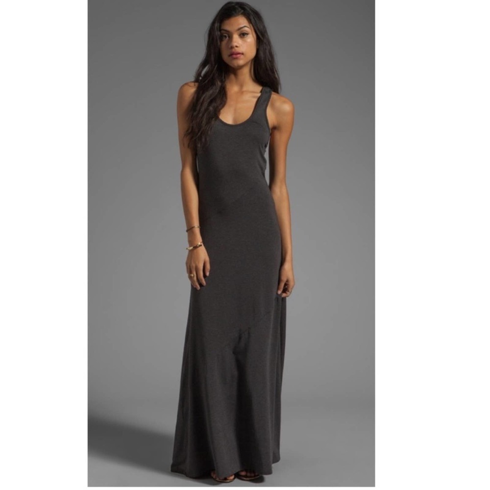 Heather Fish Tail Dress In Charcoal Size S